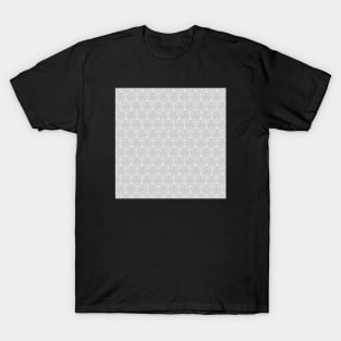 Icosahedron Pattern White on Soft Gray T-Shirt